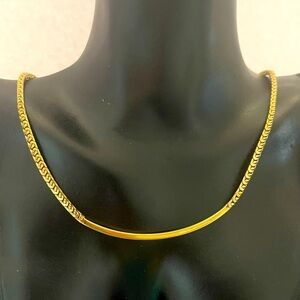 Vintage Monet Gold-Tone Bar Snake Chain Necklace